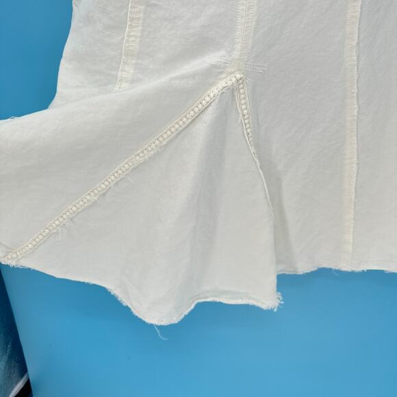 Y2K Ivory Babydoll Dress Medium Fairycore Boho Frayed Corset Style Mini Festival - Picture 5 of 12